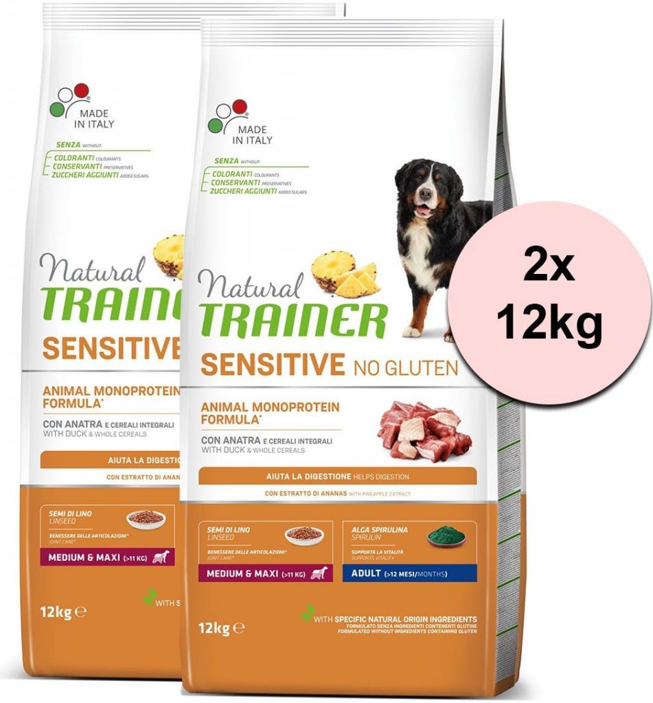 Trainer Natural Sensitive No Gluten Adult Medium & Maxi Kachna