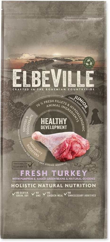 Elbeville Puppy and Junior Large Fresh Turkey Healthy Development