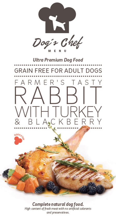 Dog's Chef Farmer’s Tasty Rabbit with Turkey & Blackberry