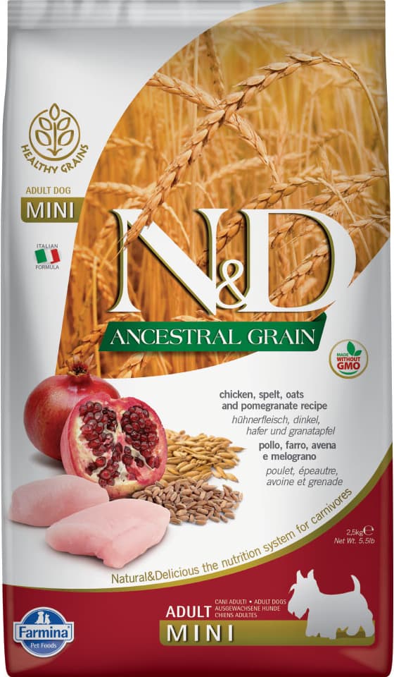 N&D Ancestral Grain Adult Mini Chicken & Pomegranate