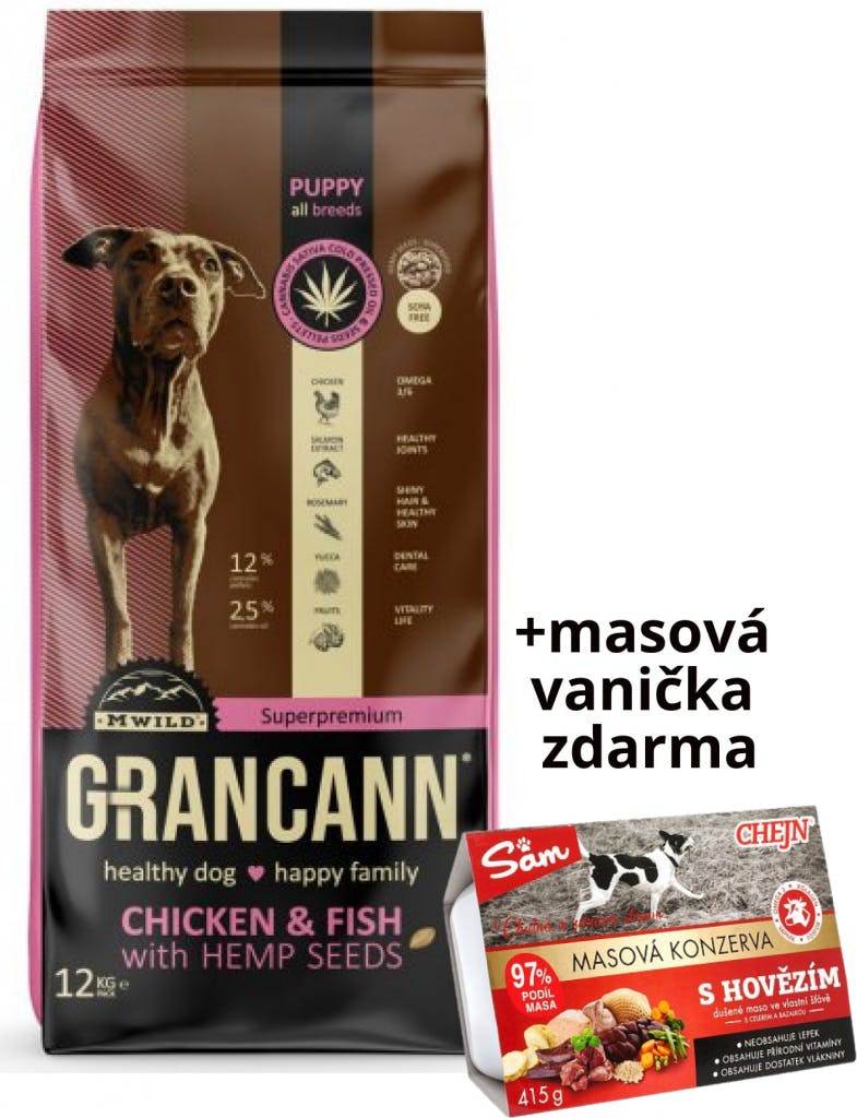 Grancann Chicken & Fish with Hemp Seeds Puppy All Breeds