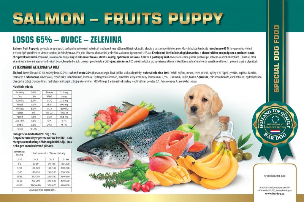 Bardog Hypoalergenní Salmon Fruits Puppy