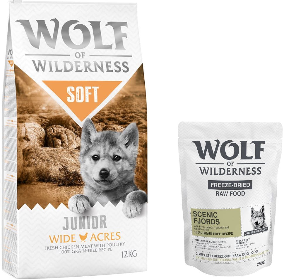 Wolf of Wilderness Soft Junior Wide Acres kuřecí