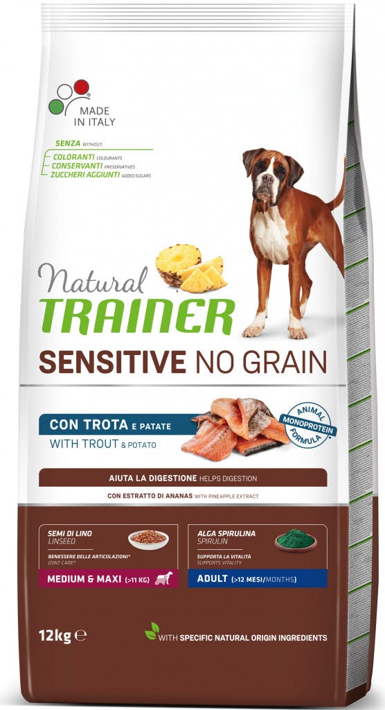 Trainer Natural Sensitive No Gluten Adult Medium & Maxi Ryba & Kukuřice