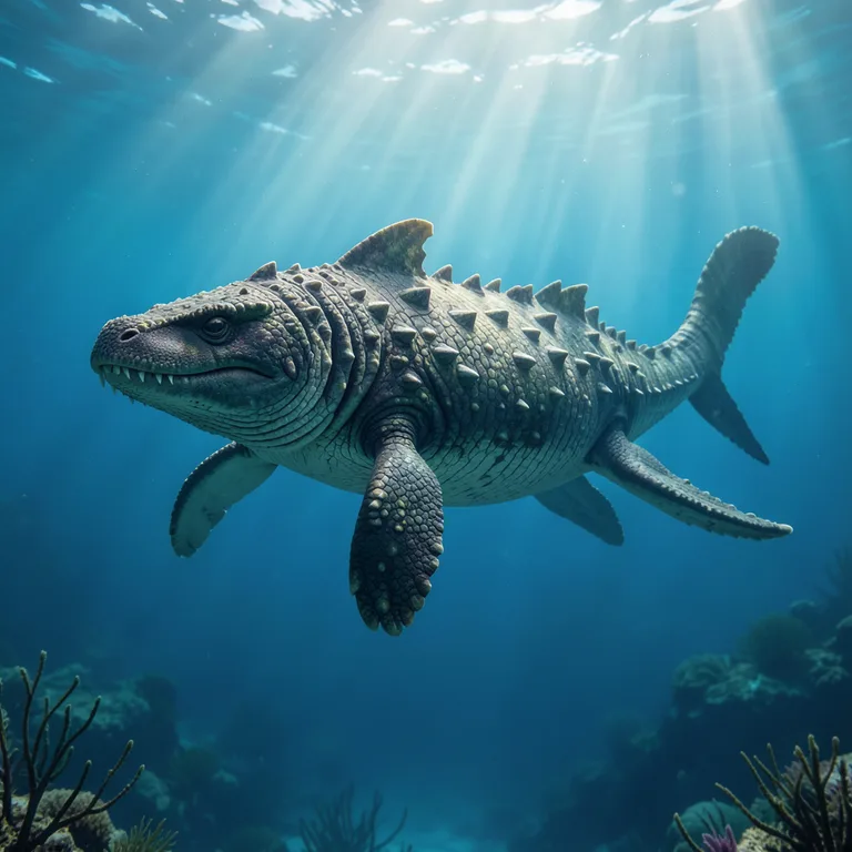 Vodní dinosauři druhy a největší mořští dinosauři - ilustrační foto