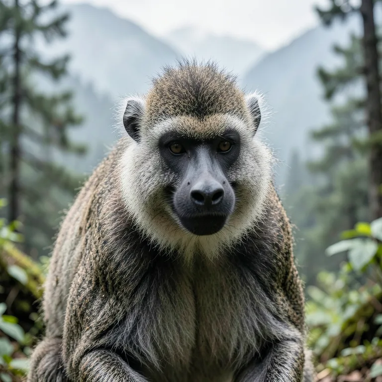 Langur čínský a opice s modrým obličejem informace - ilustrační foto