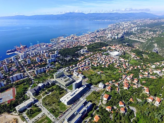 Coastal city and sea view